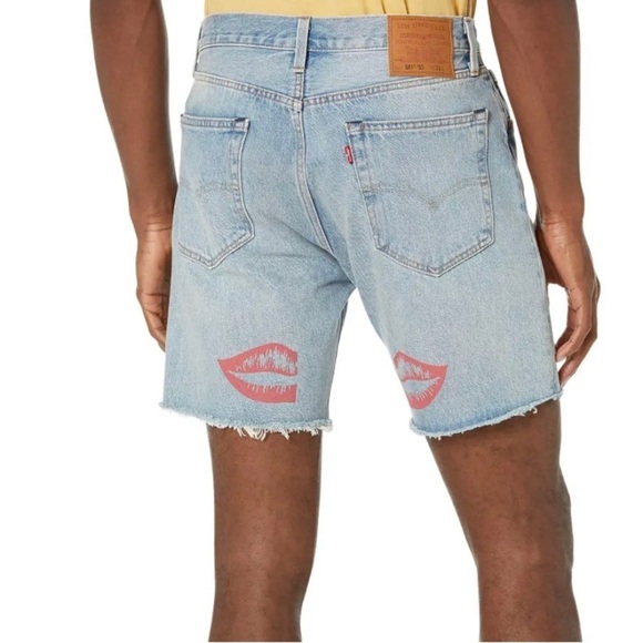 NWT Men’s Levi’s Premium 501 ‘93 Denim Shorts Retro 90’s Look Graphics Size 33 - Picture 11 of 11